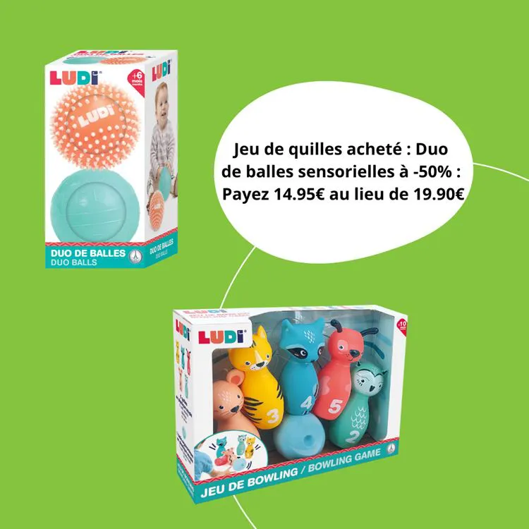Offre Quilles + Duo de balles sensorielles*