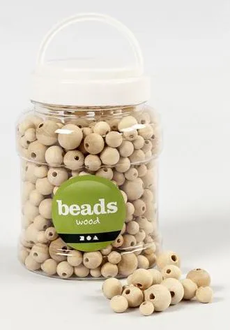 Perles rondes en bois**