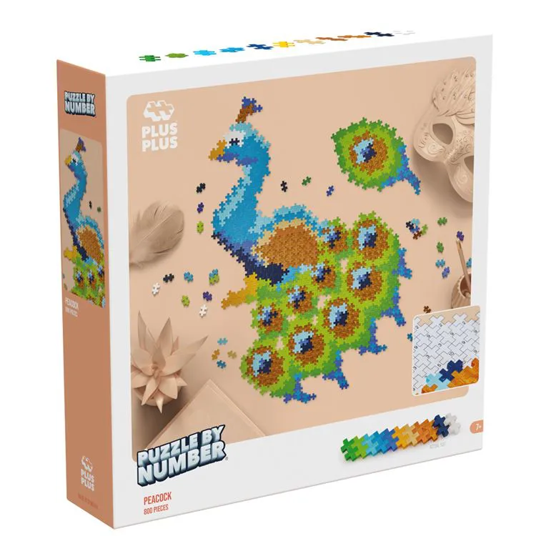 Puzzle au numéro Plus Plus - Paon**