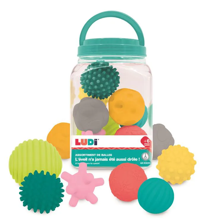 Assortiment de 8 balles texturées