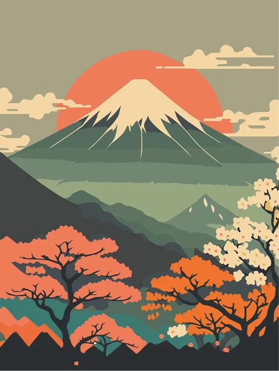 Peinture au numéro - Mont Fuji
