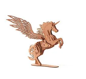 Maquette 3D en bois - Licorne ail&eacute;e