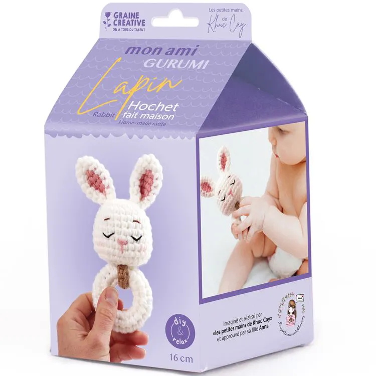 Kit mon amigurumi - Hochet lapin