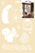 Pochoir de Noël - Animaux d'hiver Pochoir de Noël - Animaux d'hiver