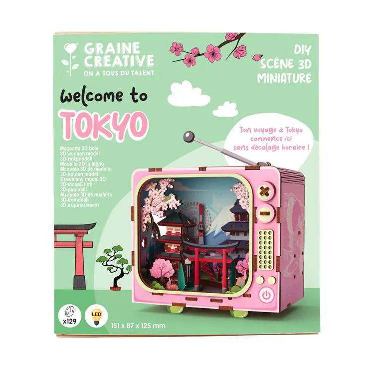 Maquette en bois 3D TV - Tokyo