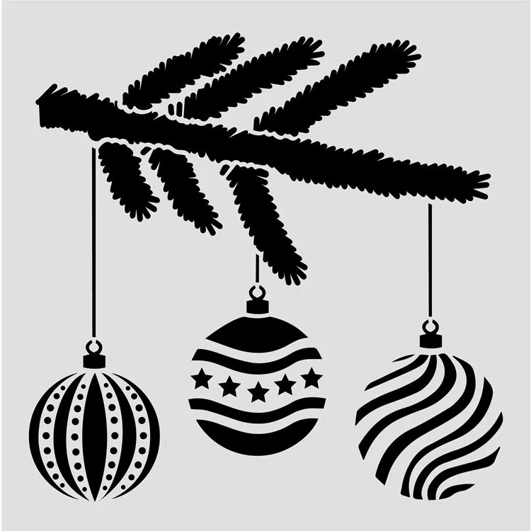 Pochoir Boules de Noël