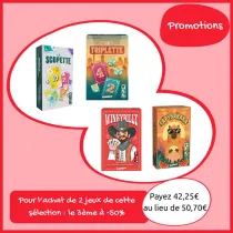 Pour l'achat de 2 jeux à 16,90 €, le 3ème à -50%
