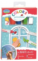 5 crayons spécial vitres couleurs vives (ROUGE)