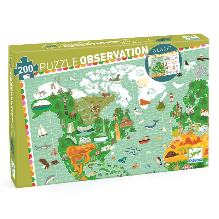 Puzzle d'observation - Tour du monde