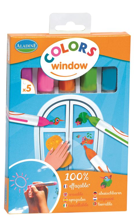5 crayons spécial vitres (boîte orange)